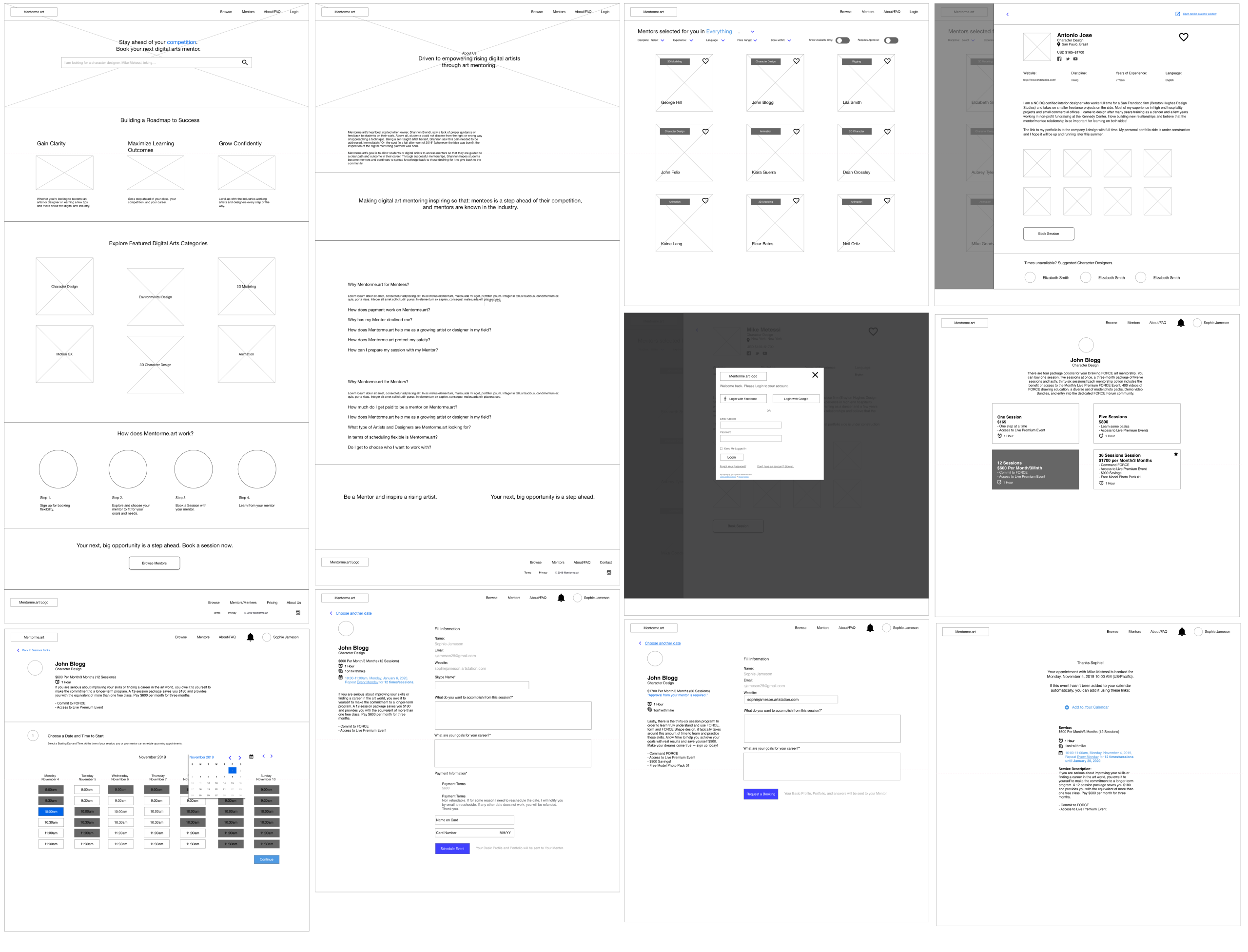 mentorme.art wireframes scaled